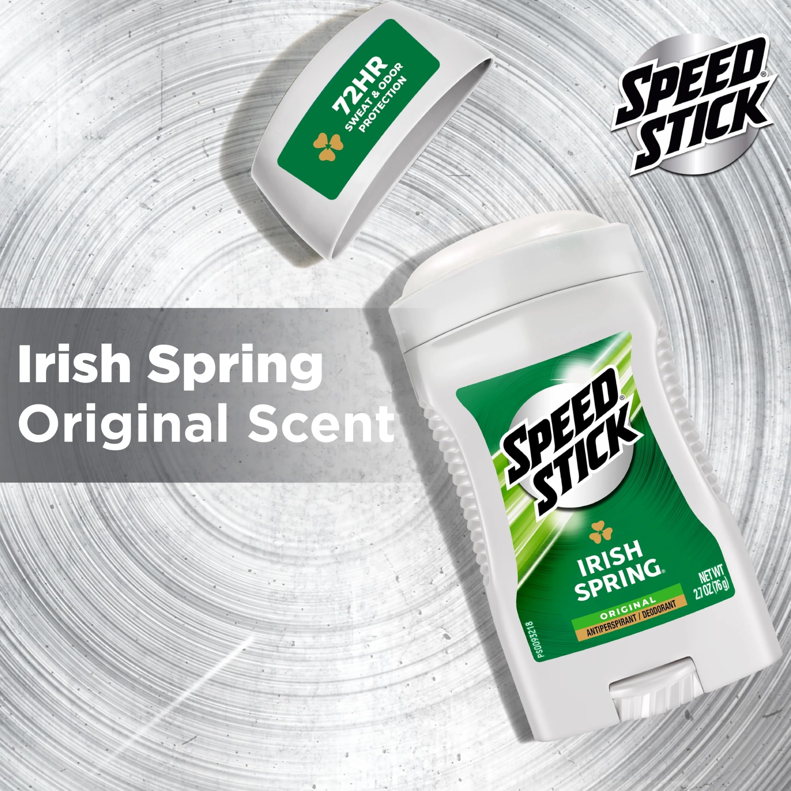 Speed Stick beside a water bottle to show gym‑bag friendly scale and portability