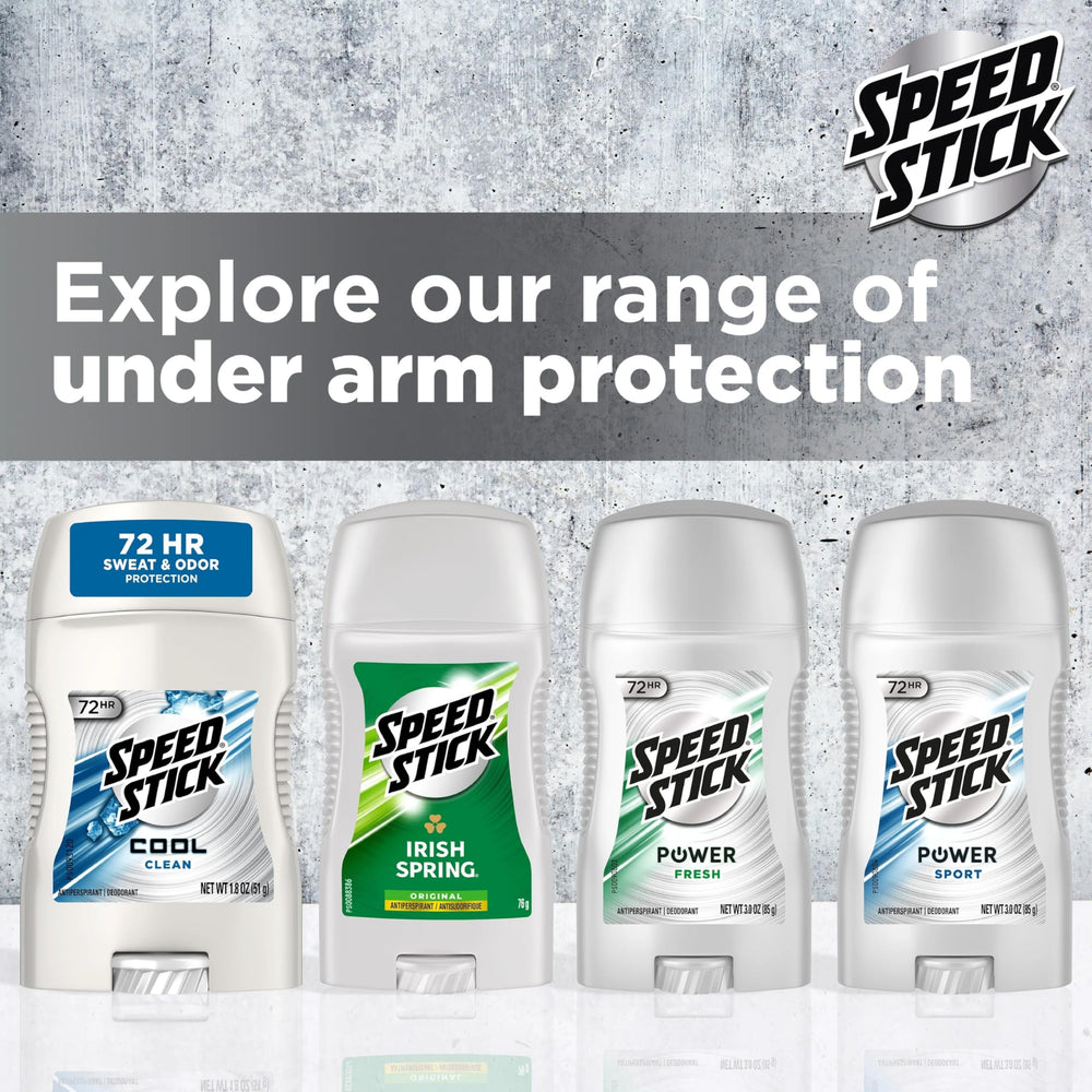 Speed Stick inside a travel toiletry pouch illustrating convenience for trips