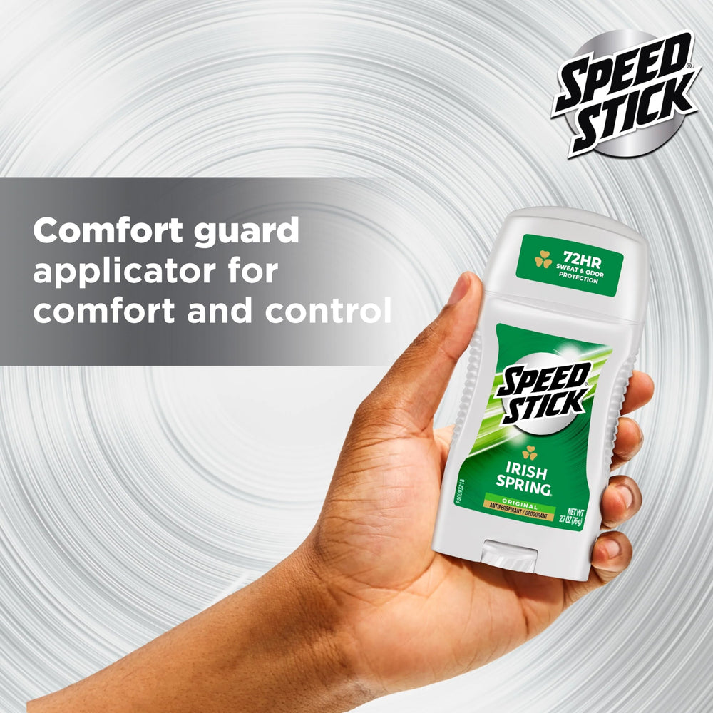 Speed Stick being applied underarm demonstrating easy glide and even protection