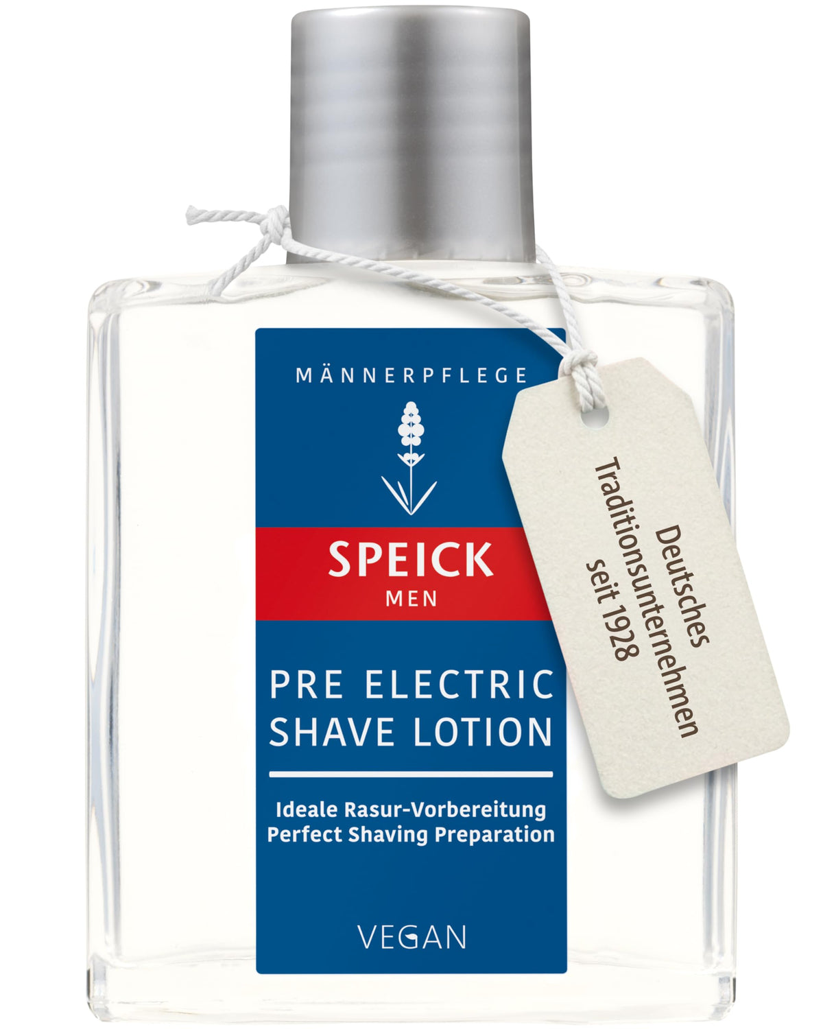 Speick front bottle view showing brand and compact size benefit