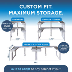Spicy Shelf side profile demonstrating adjustable width and reinforced frame strength
