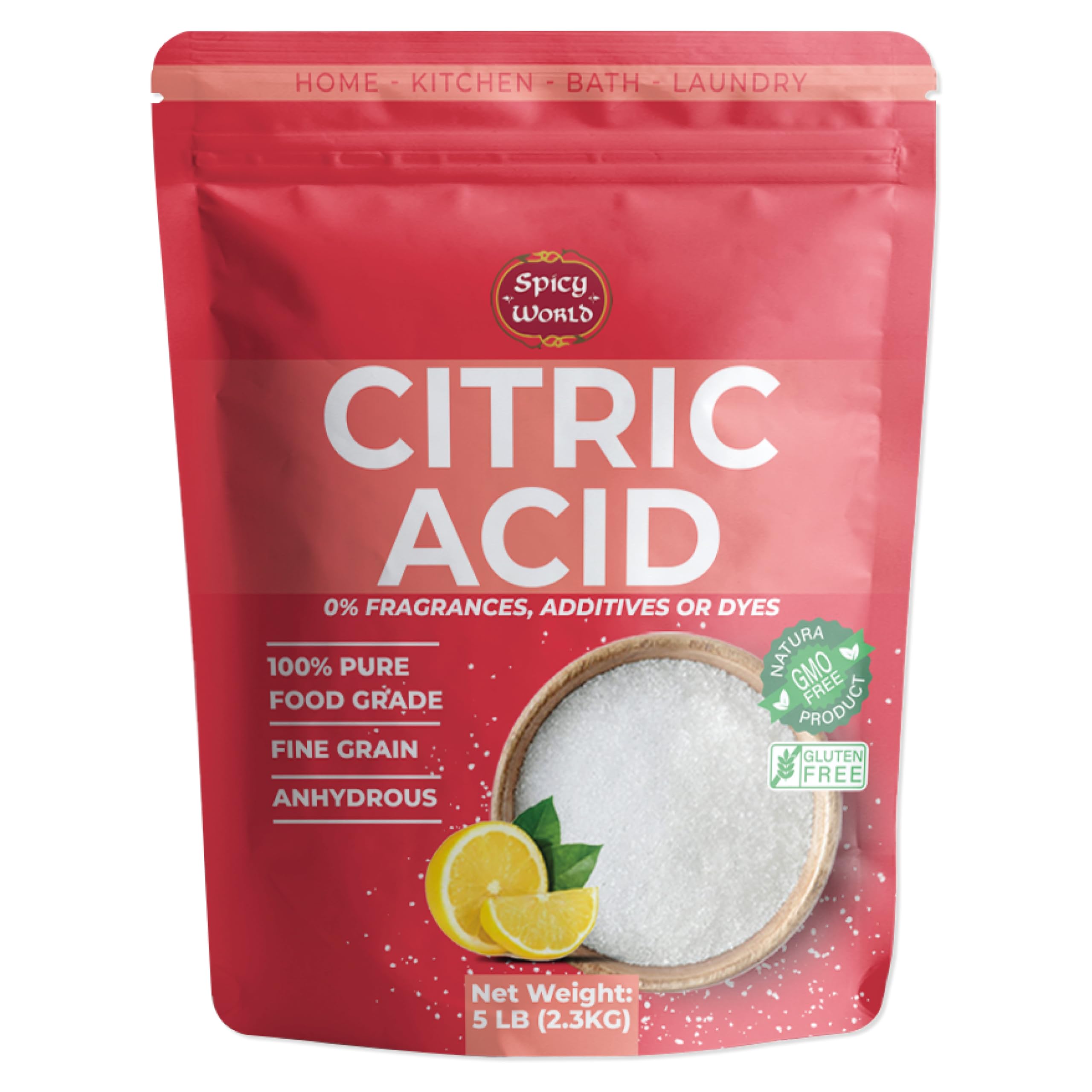 Spicy World citric acid on measuring spoon for accurate kitchen measurements