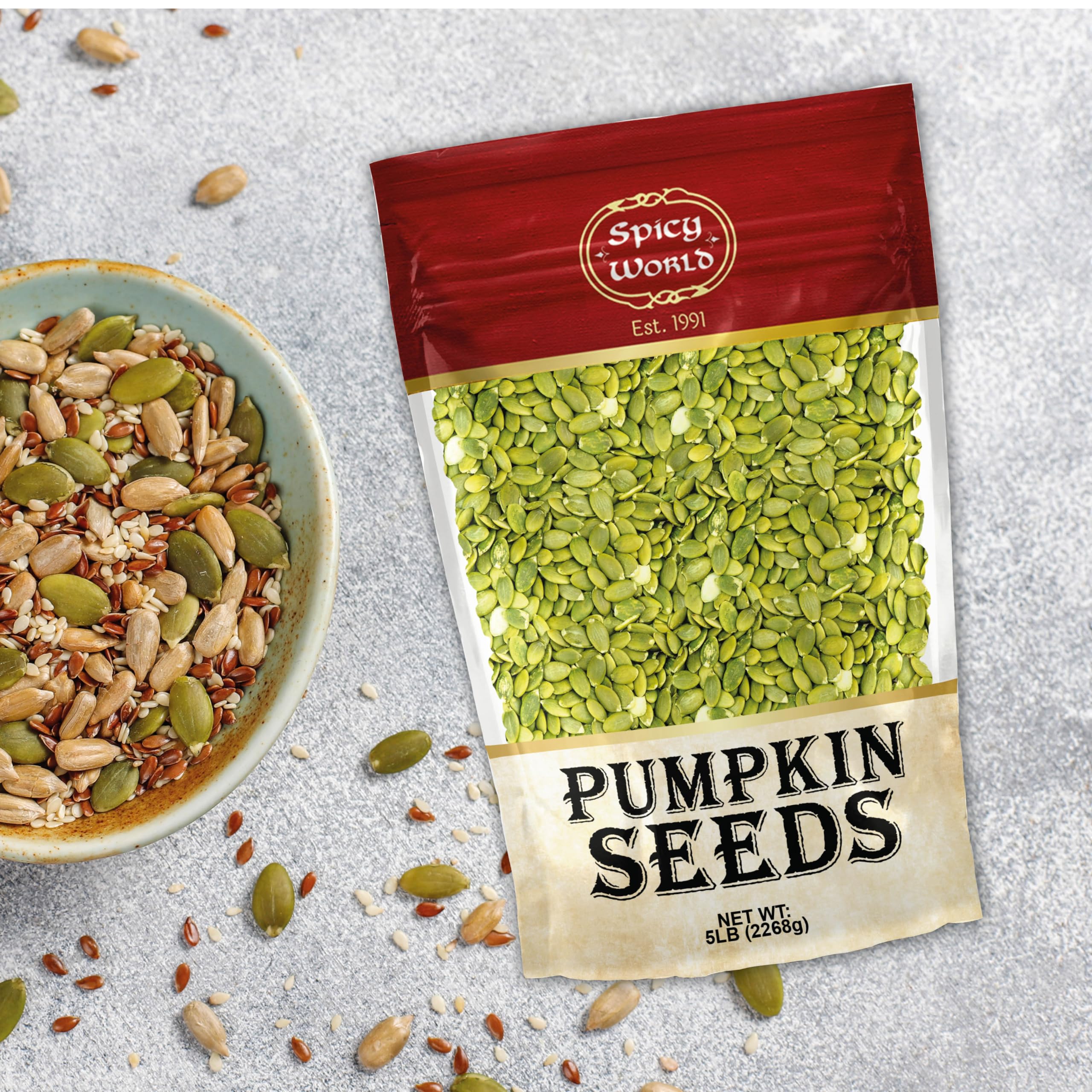 Spicy World seeds sprinkled on baked bread, shows finishing touch for texture and visual appeal