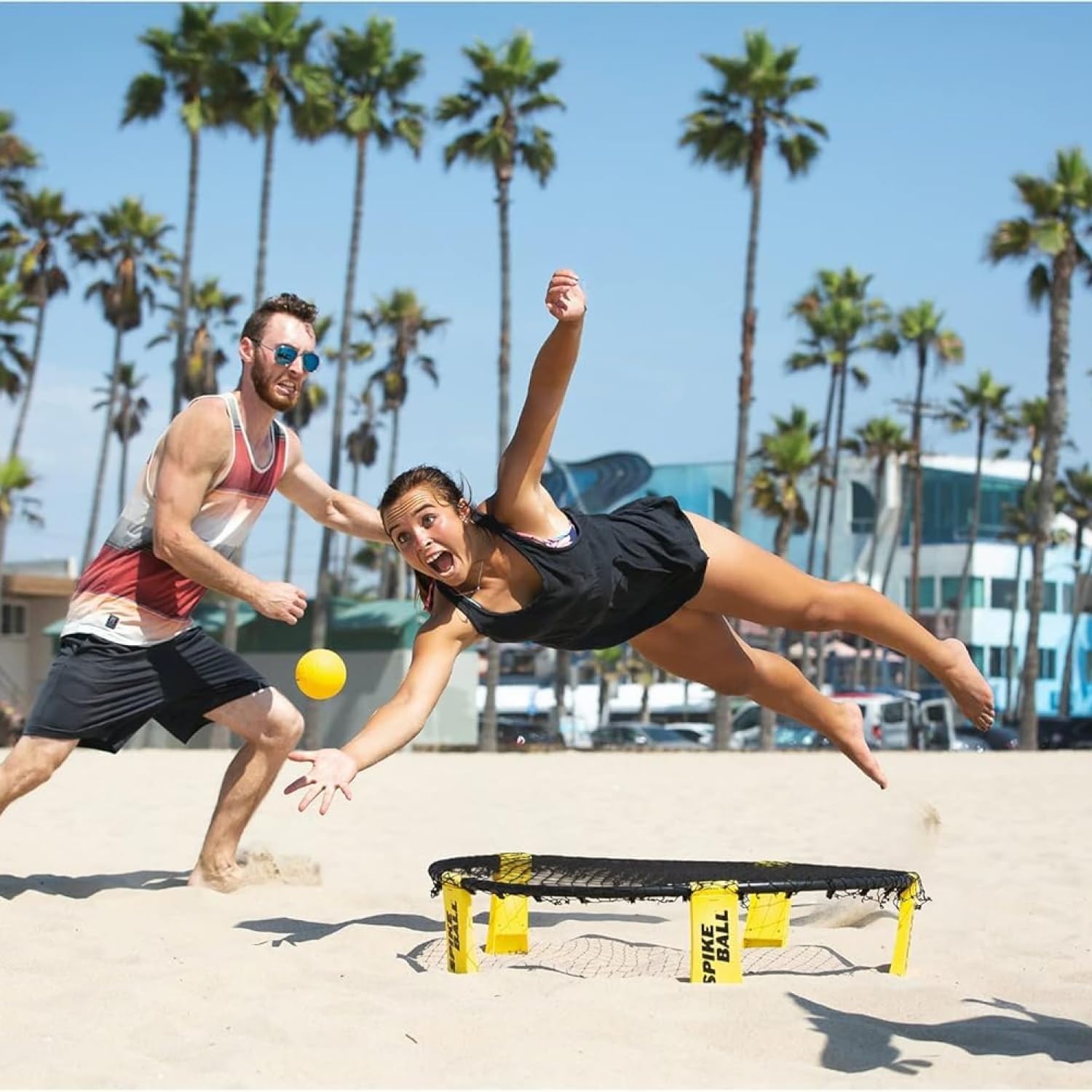 Spikeball drawstring bag with contents, Spikeball organized transport benefit