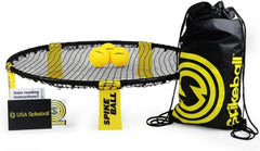 Spikeball front view showing net and frame, Spikeball portable setup benefit