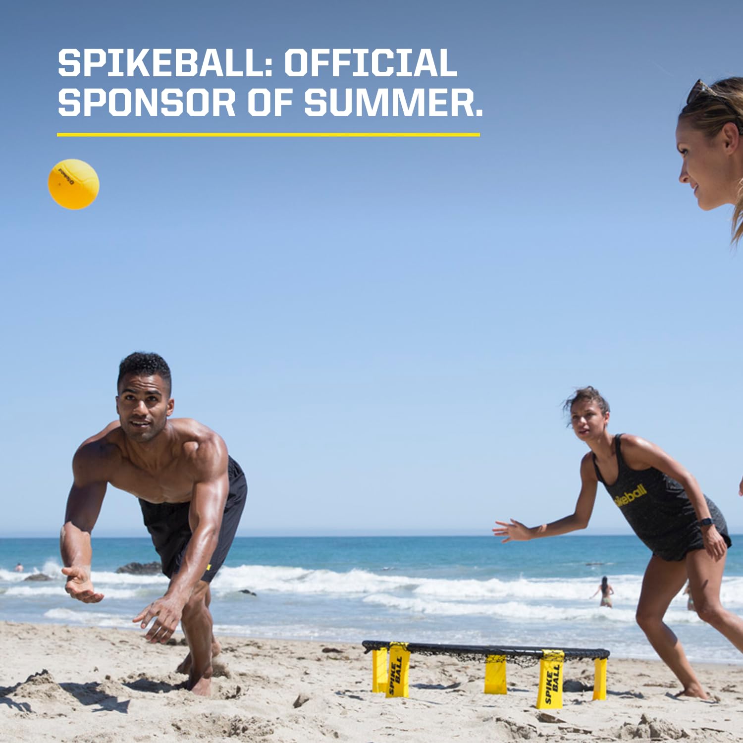 Spikeball close-up of the three balls, Spikeball clear visibility and rotation benefit