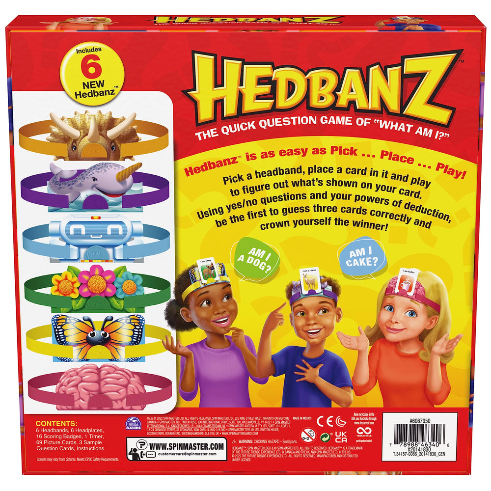 Spin Master Hedbanz party table setup with players laughing to show social play