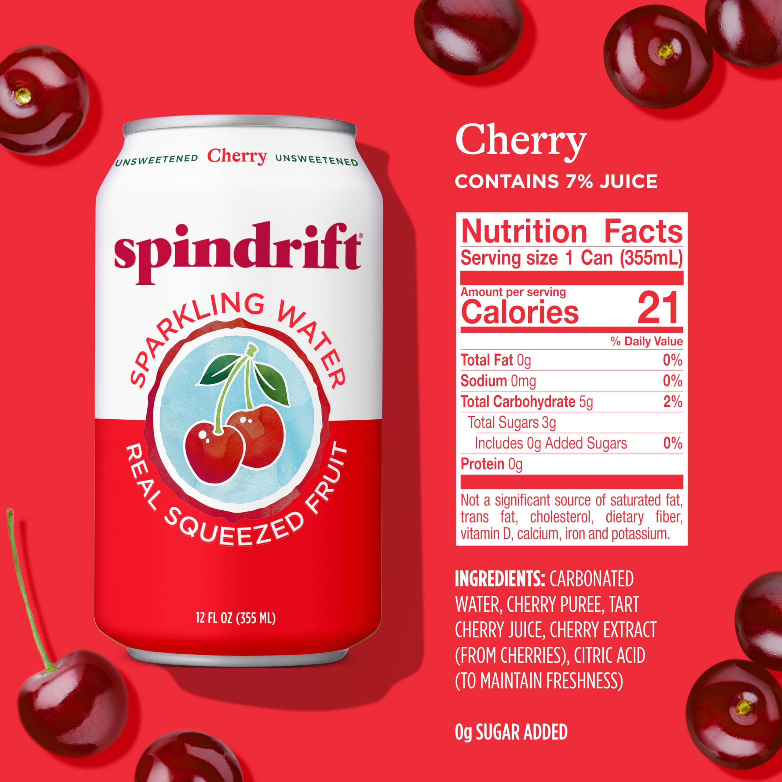 Spindrift can close-up highlighting bright label and refreshing appeal