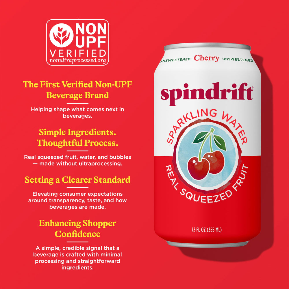 Stacked Spindrift cans showing pack size and convenient storage benefit