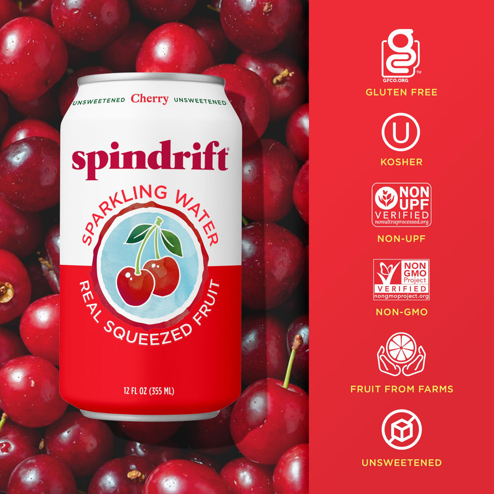 Spindrift poured into glass illustrating effervescence and clean taste benefit
