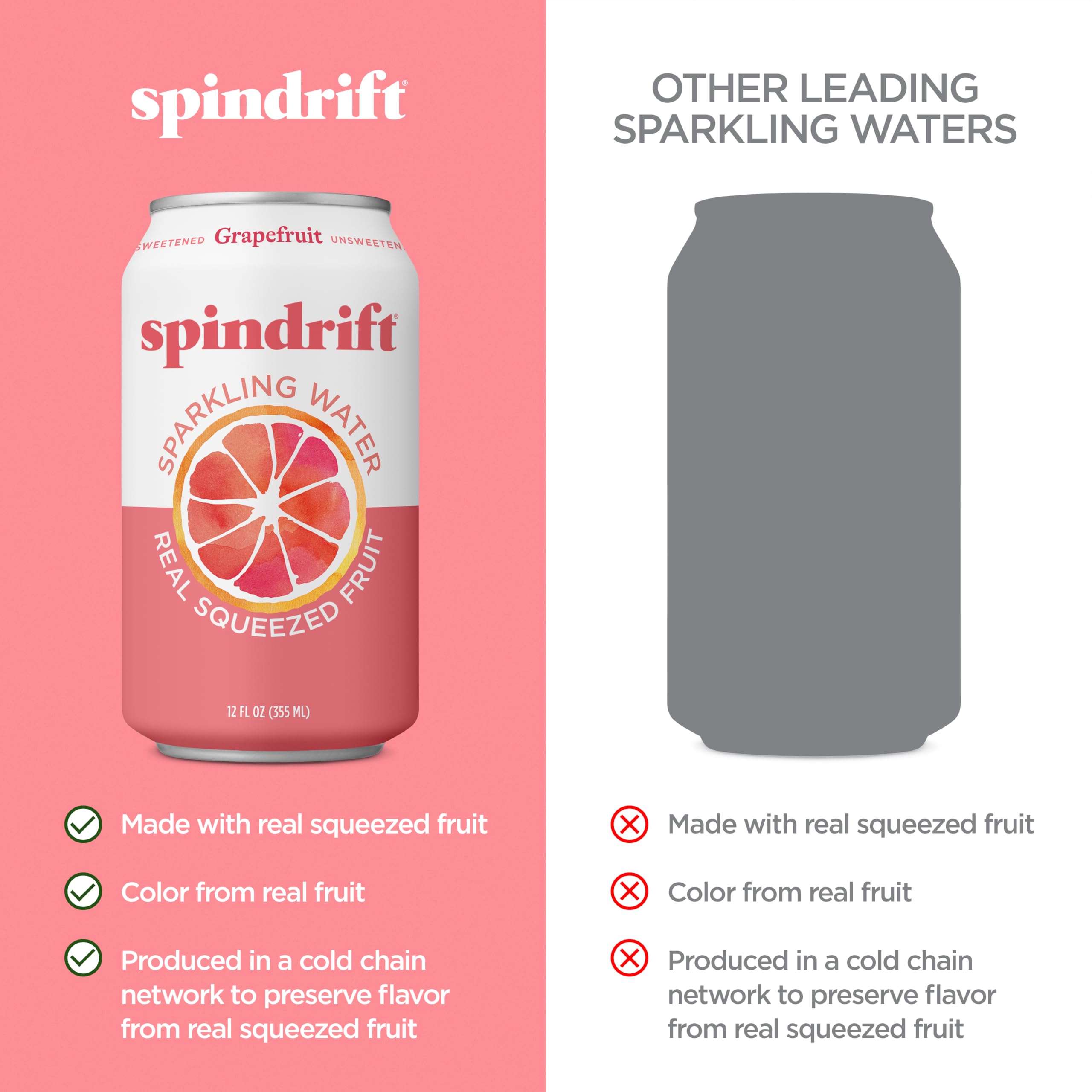 Spindrift grapefruit poured over ice delivering bright, chilled refreshment