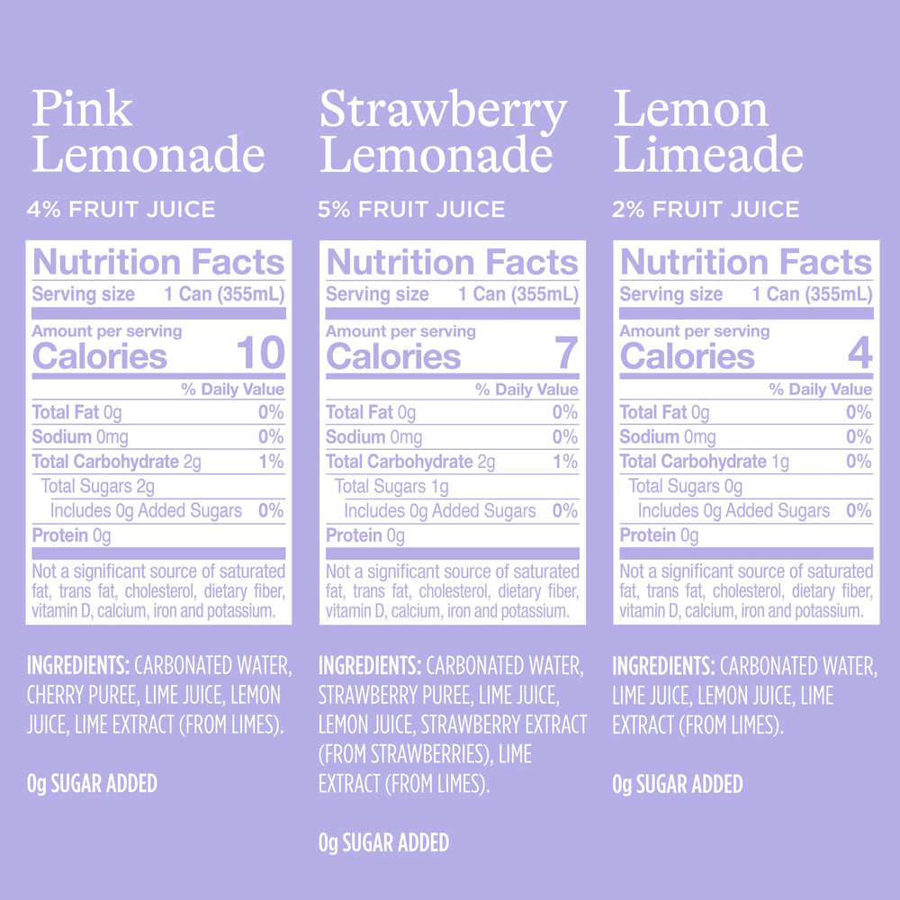 Spindrift trio of cans lined up, clear flavor differentiation and grab-and-go convenience