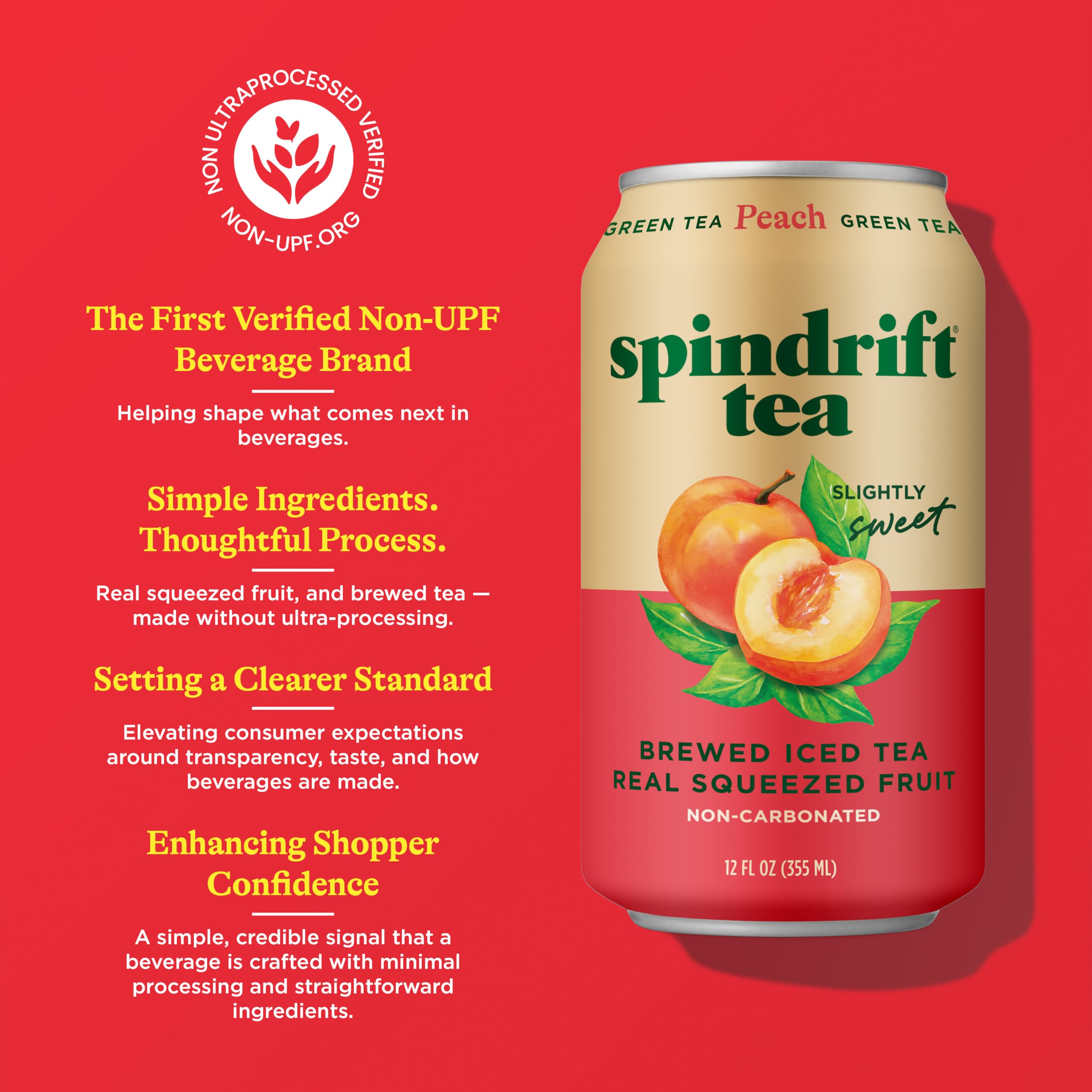 Can beside a measuring cup conveying Spindrift single-can serving size