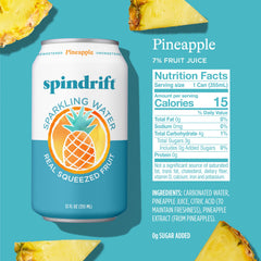 Pack of 24 Spindrift pineapple cans demonstrating quantity convenience
