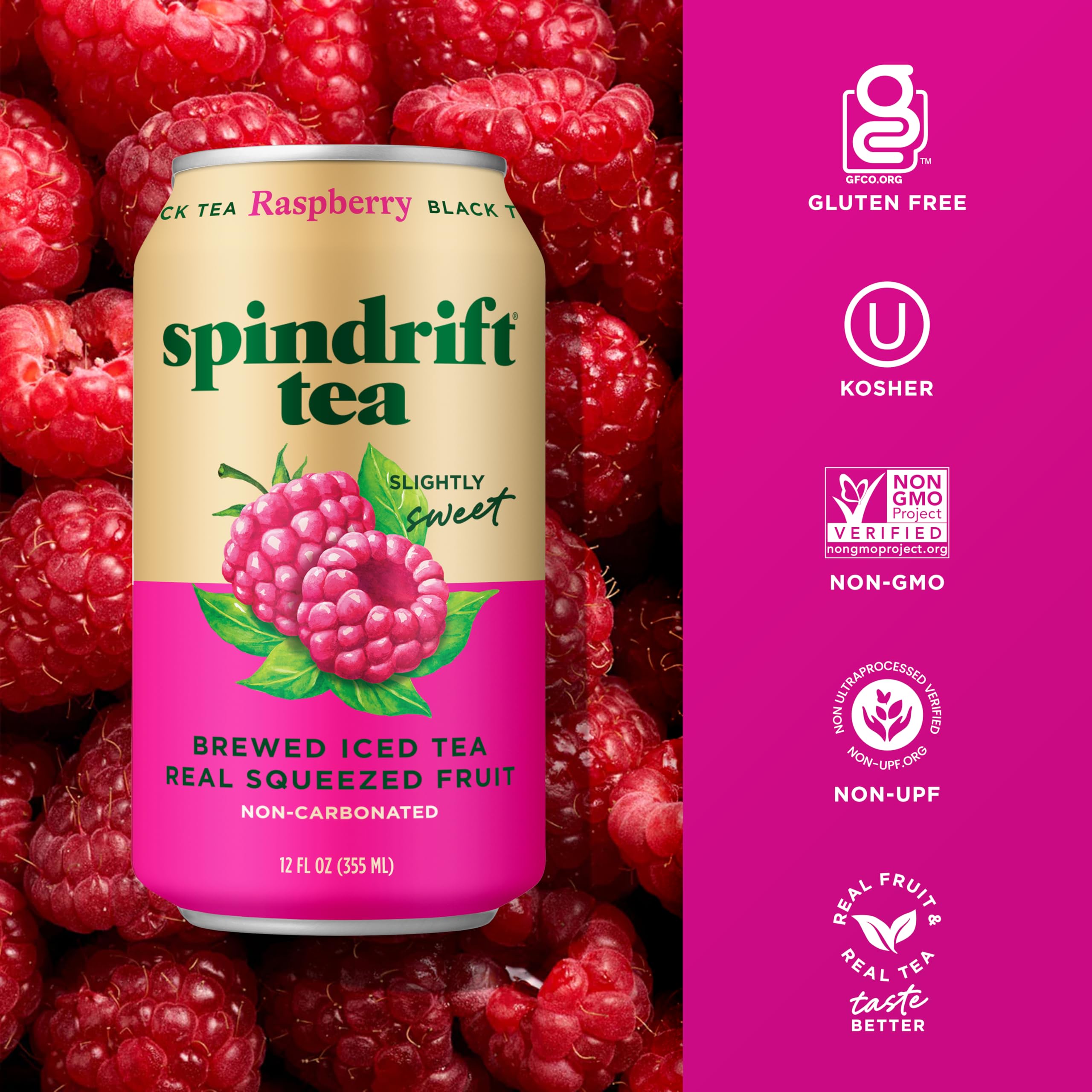 Top-open Spindrift can view revealing beverage color and ready-to-drink convenience