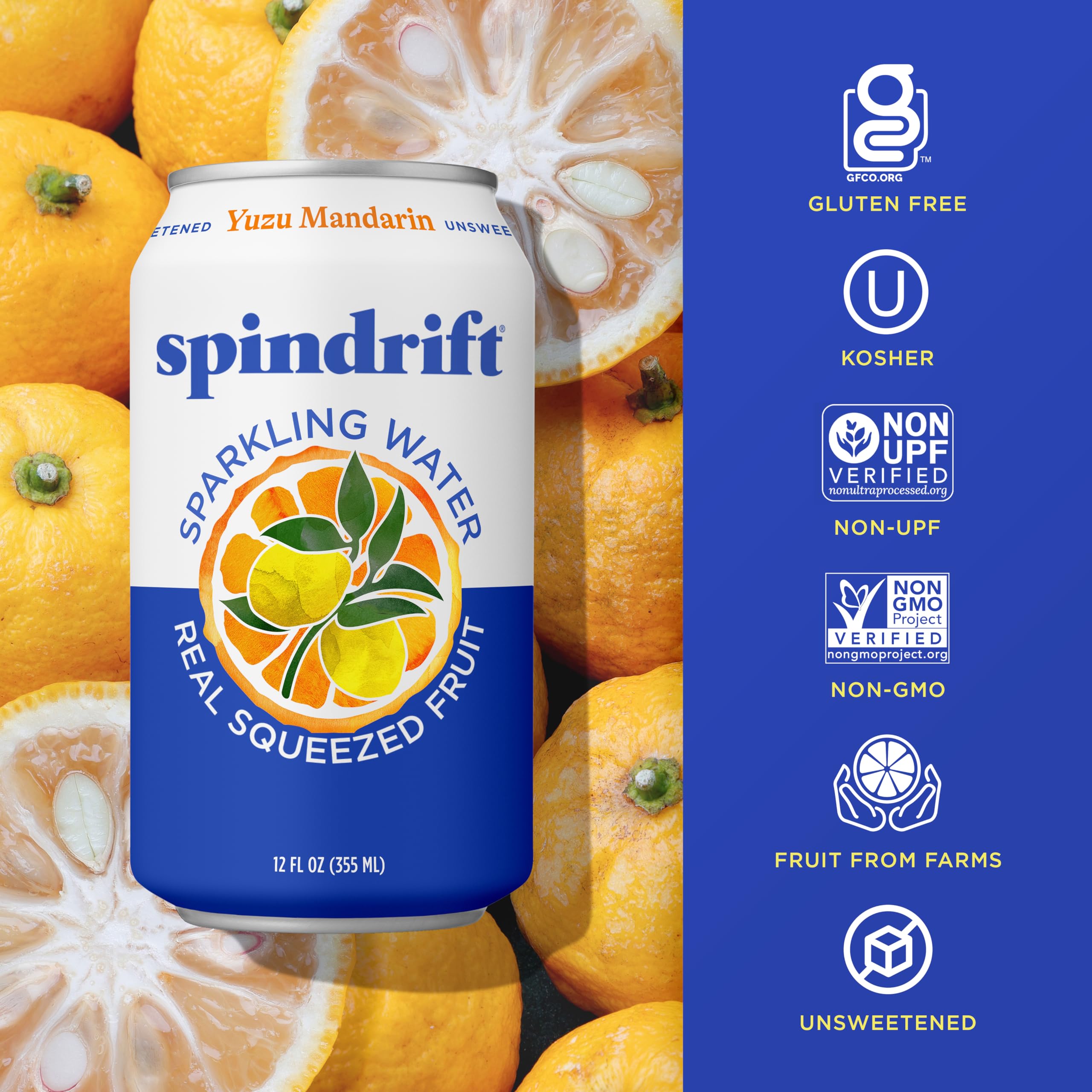Spindrift poured into a glass with bubbles showing refreshing citrus taste