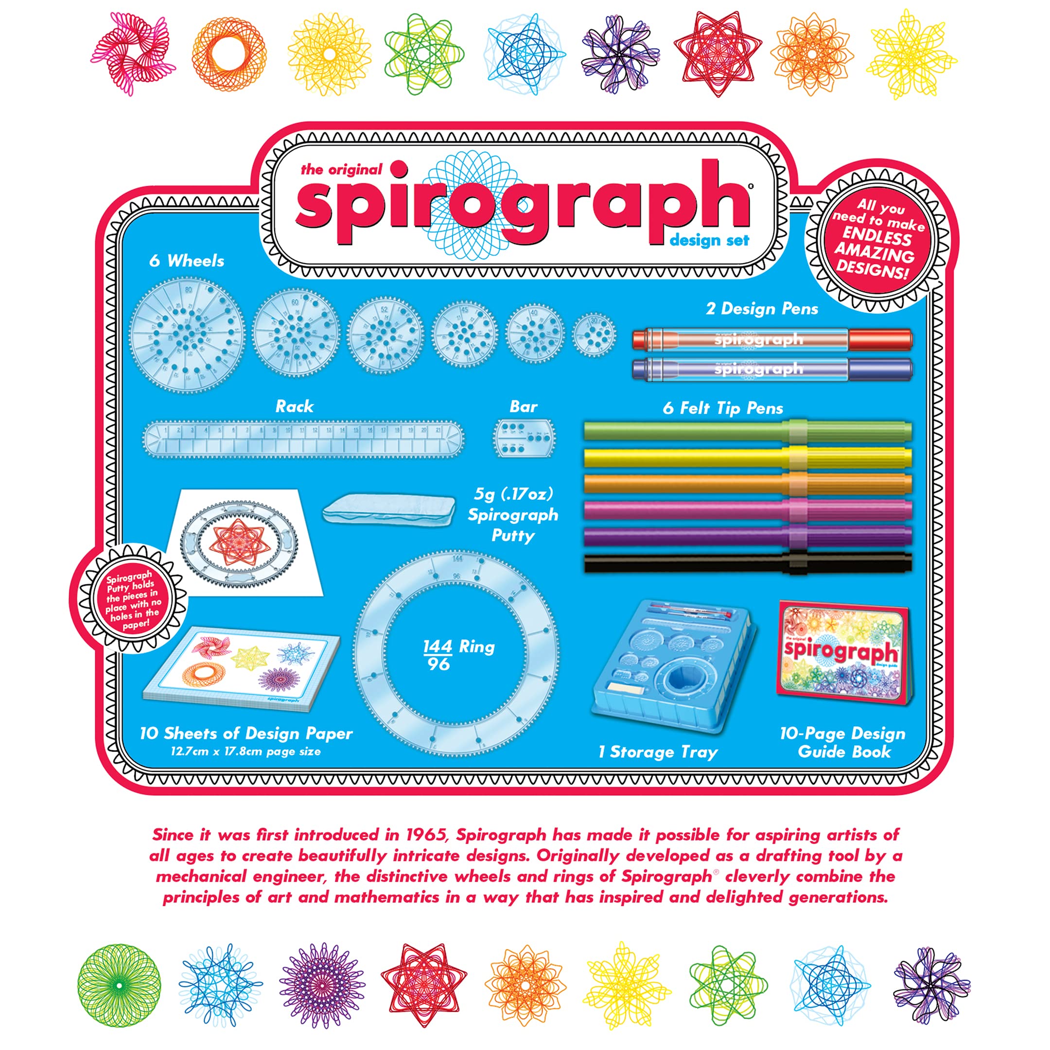 Spirograph precision wheels close-up showing teeth detail for smoother tracing