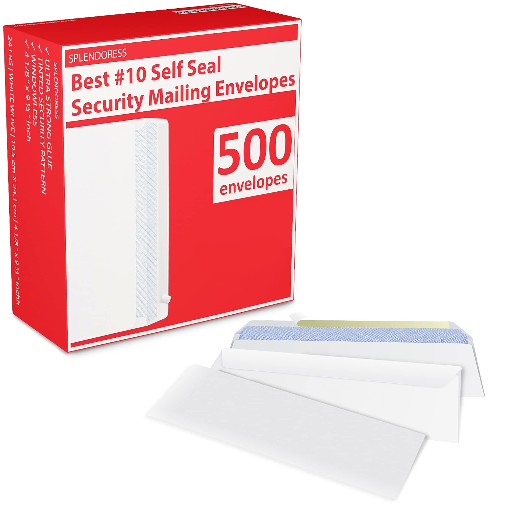 Splendoress envelopes placed beside a ruler showing 4-1/8 x 9-1/2 inch size