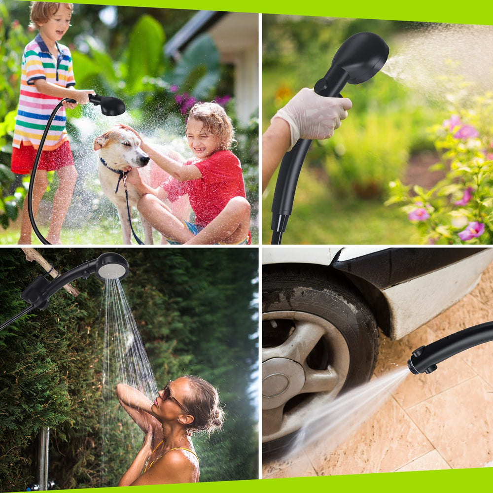 Spopal shower in campsite use rinsing gear and pet benefit: versatile outdoor cleaning