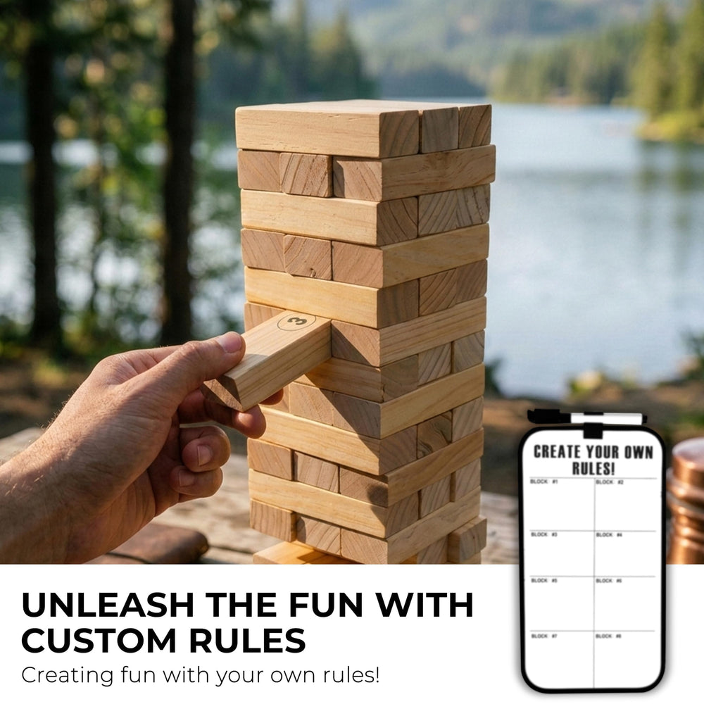 SPORT BEATS numbered blocks with dry-erase rules board for custom play