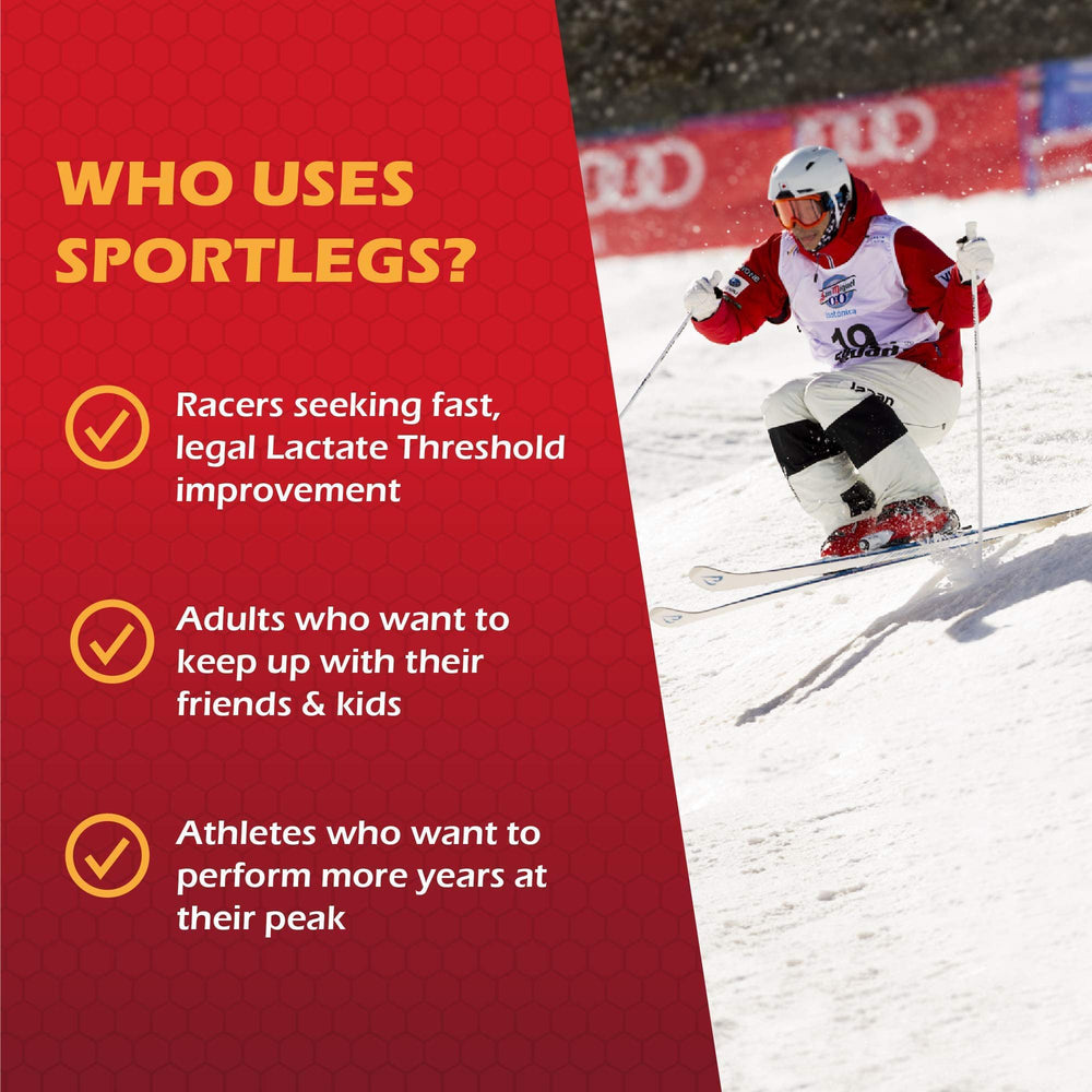 SPORTLEGS label ingredients detail, highlighting lactate with minerals for informed athletes