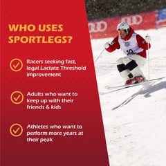 SPORTLEGS label ingredients detail, highlighting lactate with minerals for informed athletes