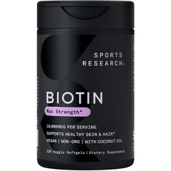 Sports Research front bottle view showing label and high-potency benefit
