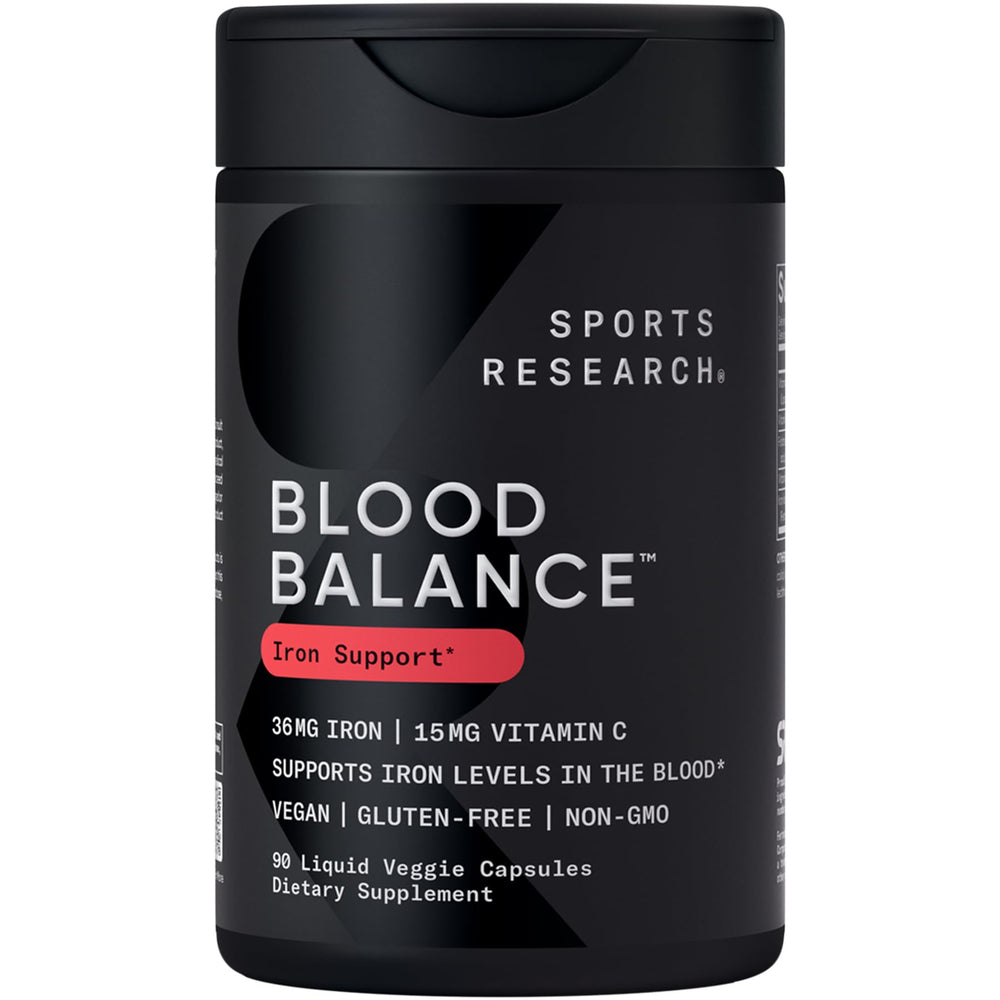 Sports Research bottle front packaging showing supplement benefits and vegan label