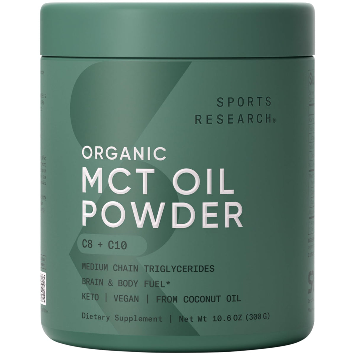 Sports Research front packaging showing product and organic label benefits
