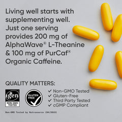 Sports Research label close-up showing Alphawave and PurCaf ingredients and purity