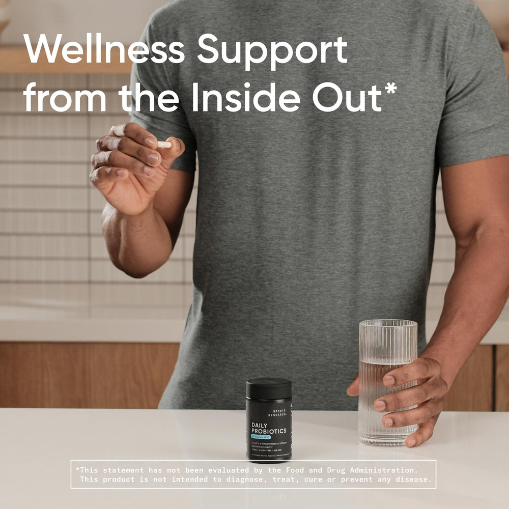 Sports Research capsule on kitchen counter suggesting daily routine use