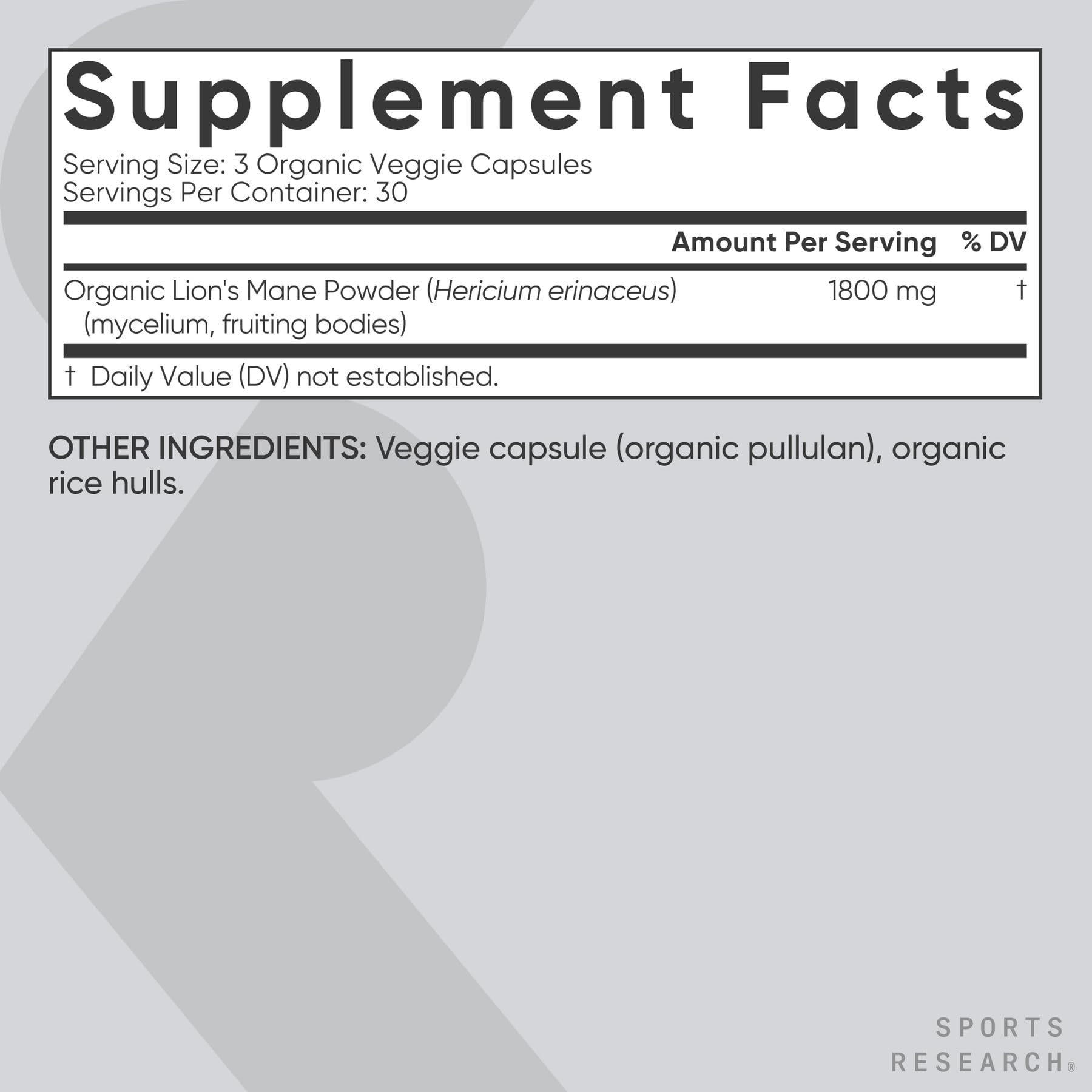Sports Research capsule next to measuring scale illustrating serving size and dosage clarity