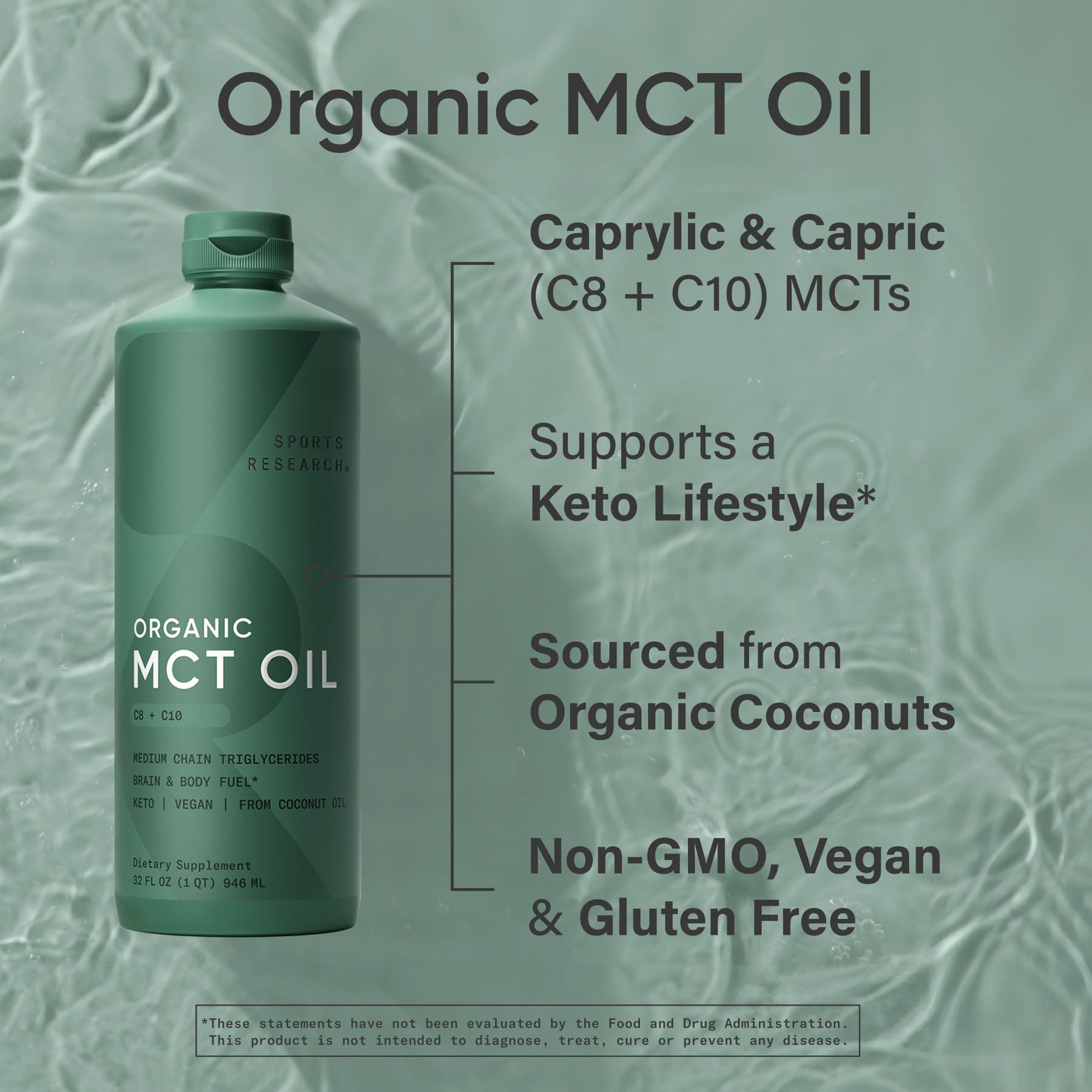 Sports Research MCT oil blended into coffee for creamy texture and quick fuel