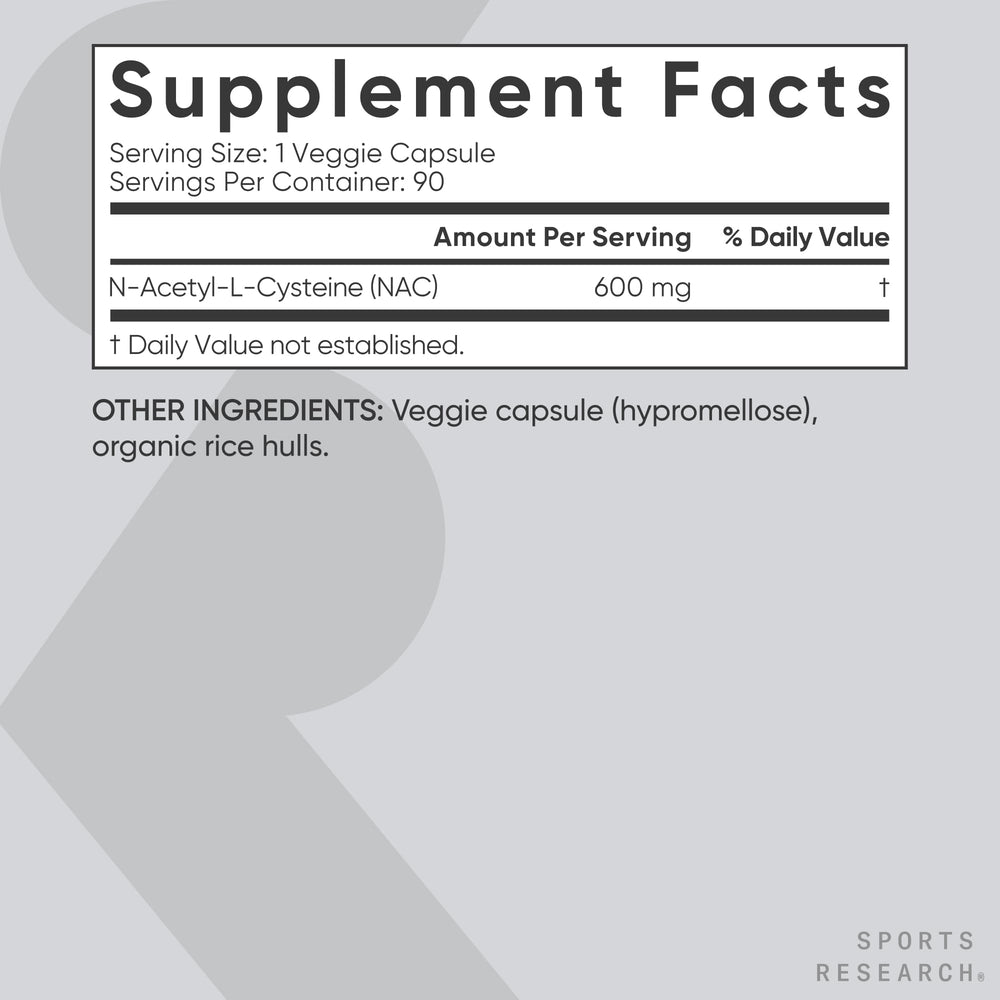 Sports Research supplement facts label highlighted to show ingredient transparency and trust benefit