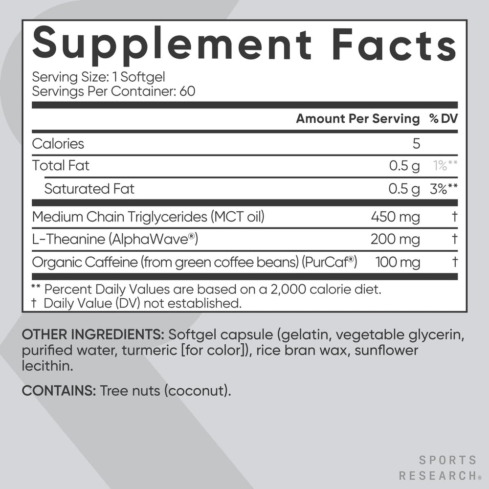 Sports Research bottle next to a ruler demonstrating compact 60-count size