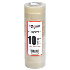 SportsTape clear hockey tape front packaging showing 10-roll value and convenience