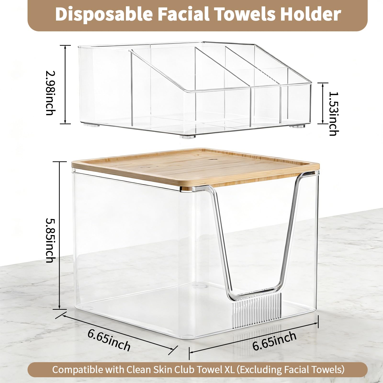 spospo bamboo lid closeup showing natural finish that keeps towels dust-free