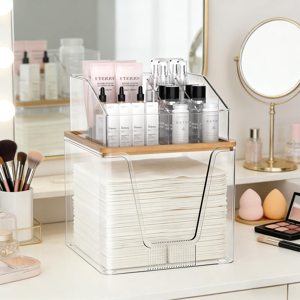 spospo scale with common products next to bottles and brushes to show compact footprint