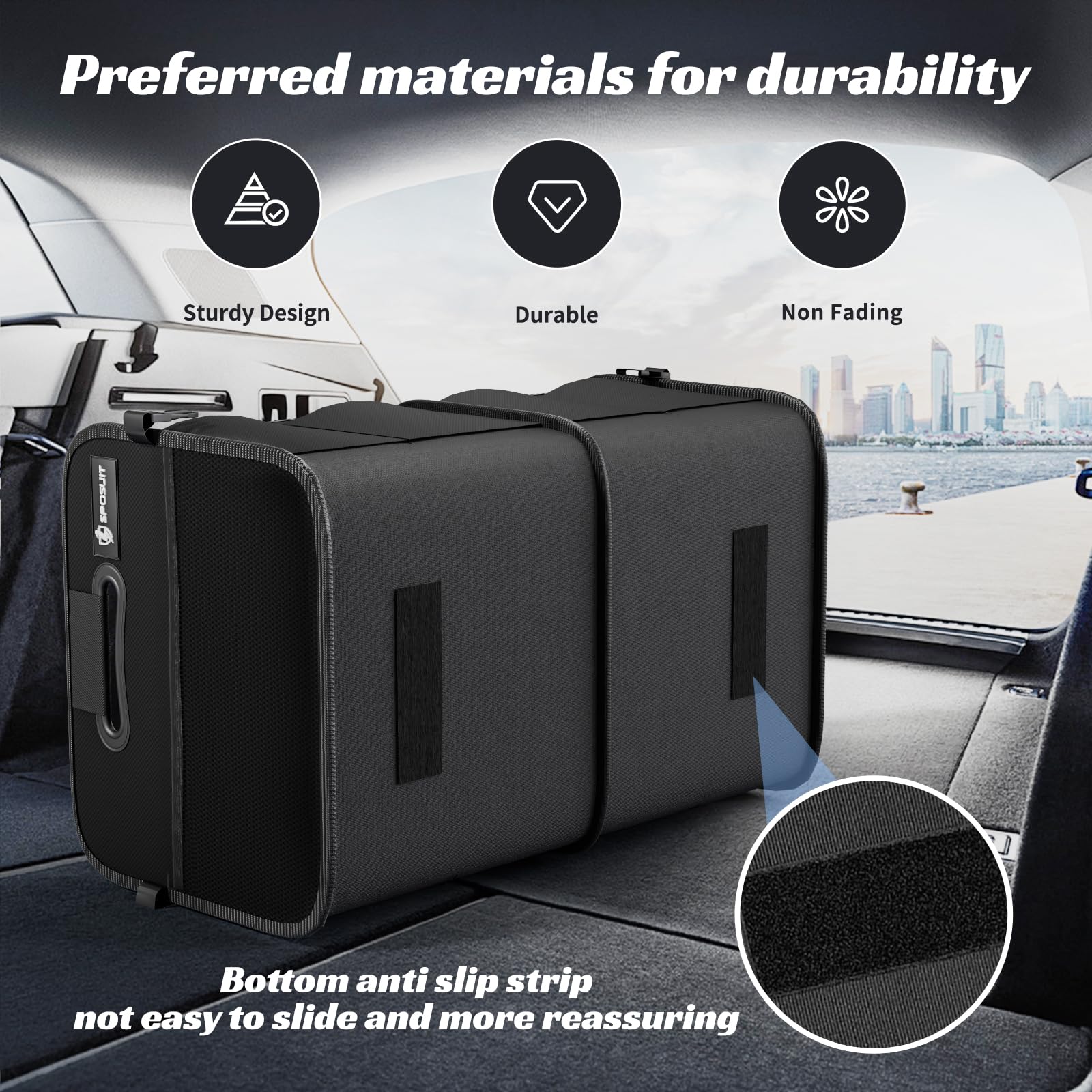 Sposuit folded flat for compact storage and easy transport benefit