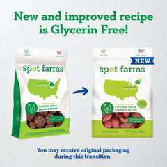 Spot Farms treats in dish with hand showing size comparison ideal for training