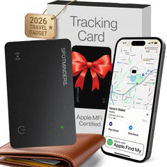 Spotminders front view showing sleek card design and easy wallet fit benefit