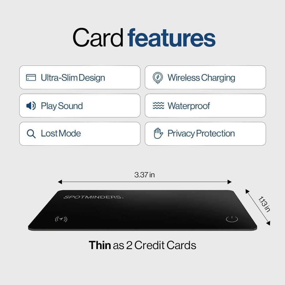 Spotminders card splashing water to show IP68 waterproof reliability