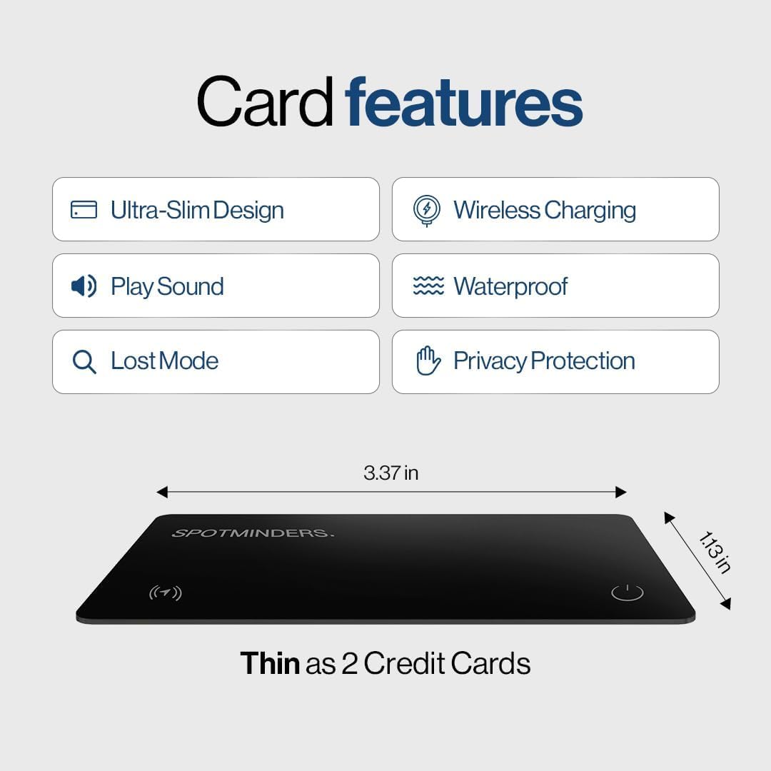 Spotminders next to iPhone showing scale and easy storage benefit