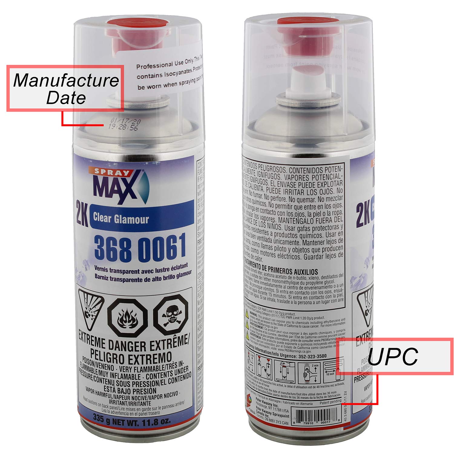 SprayMax USC 2K aerosol spraying on car panel showing high gloss protection