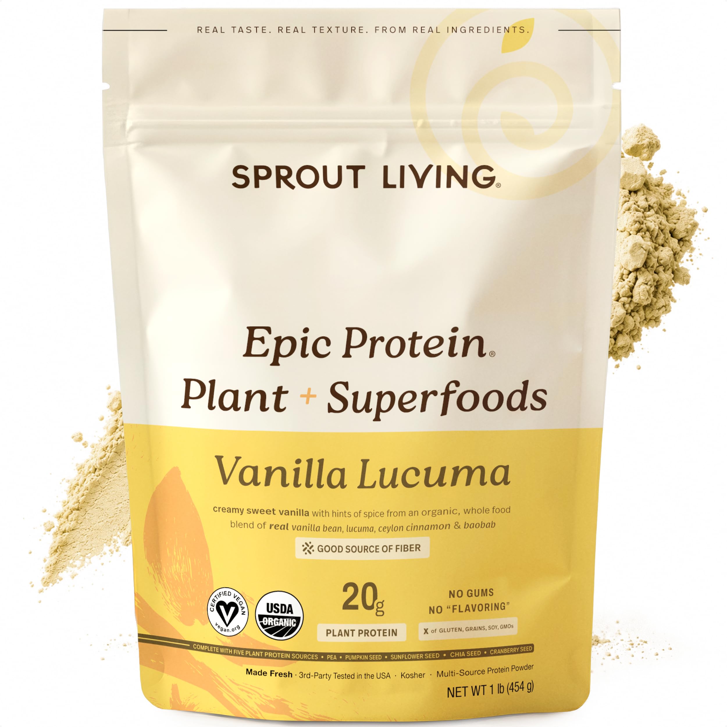 Sprout Living front packaging showing product benefits and clean label