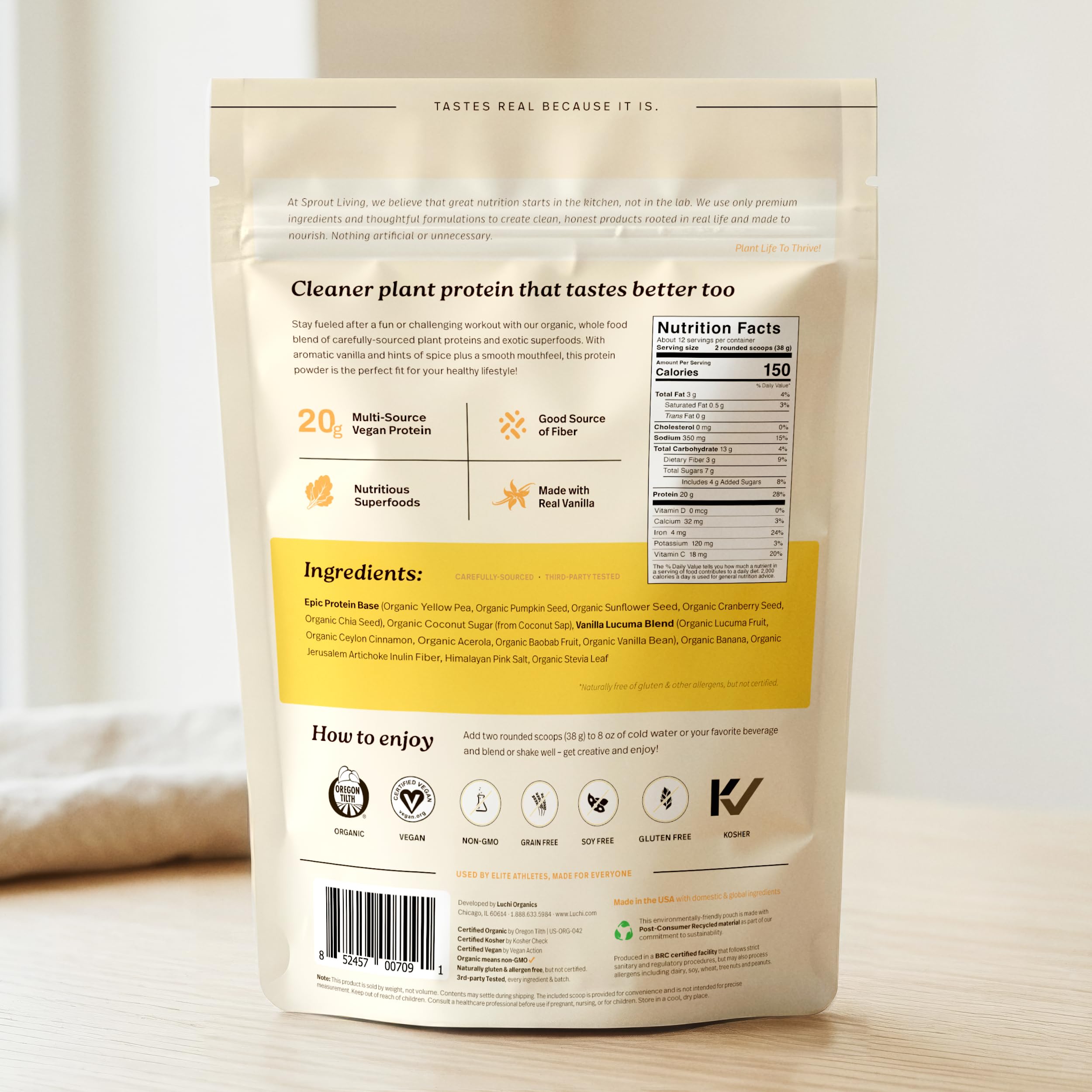 Sprout Living protein in a breakfast bowl demonstrating versatile use