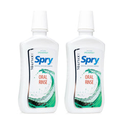 Spry spearmint front packaging showing two 16 oz bottles for fresh breath