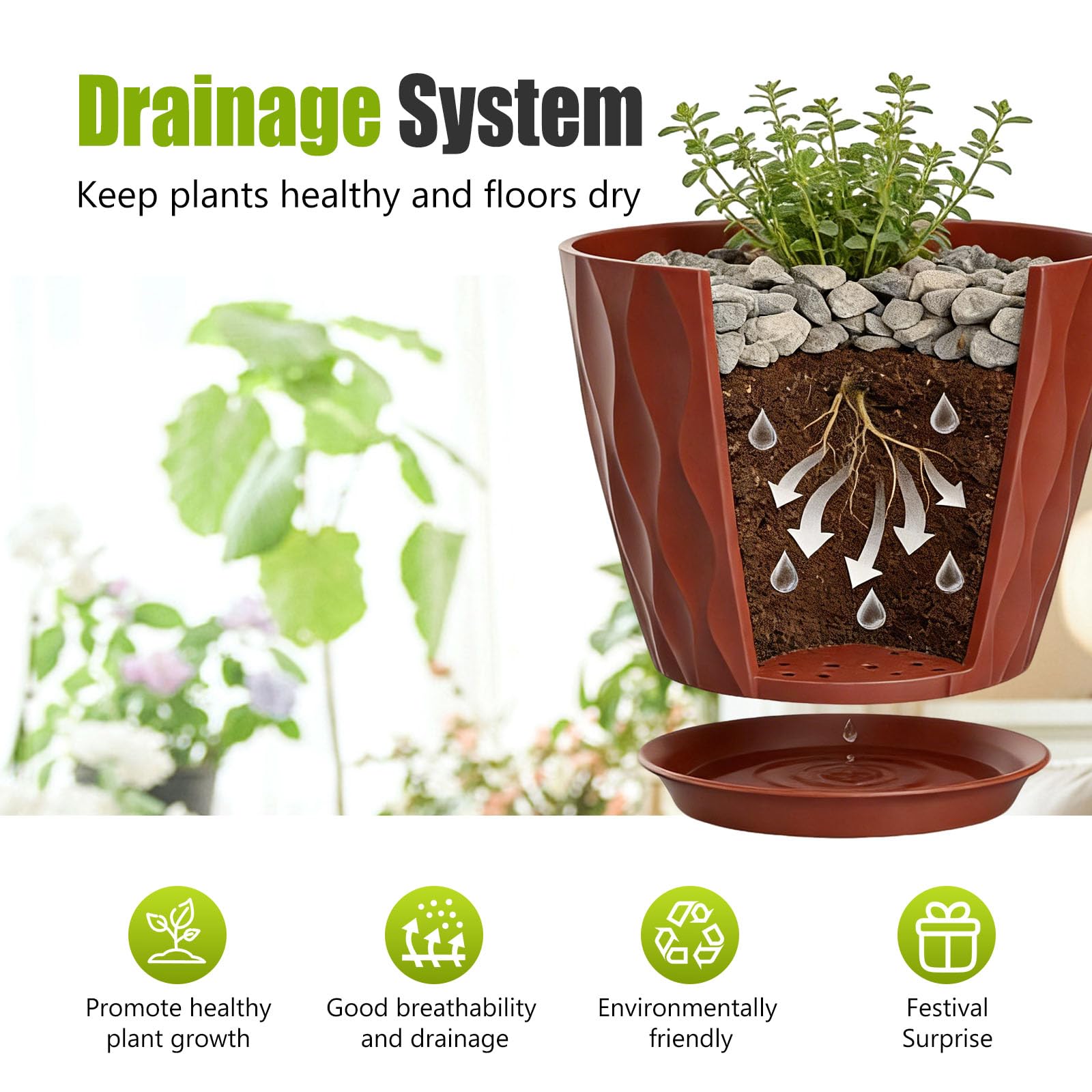 SQKH planter used in kitchen herb display, saves counter space