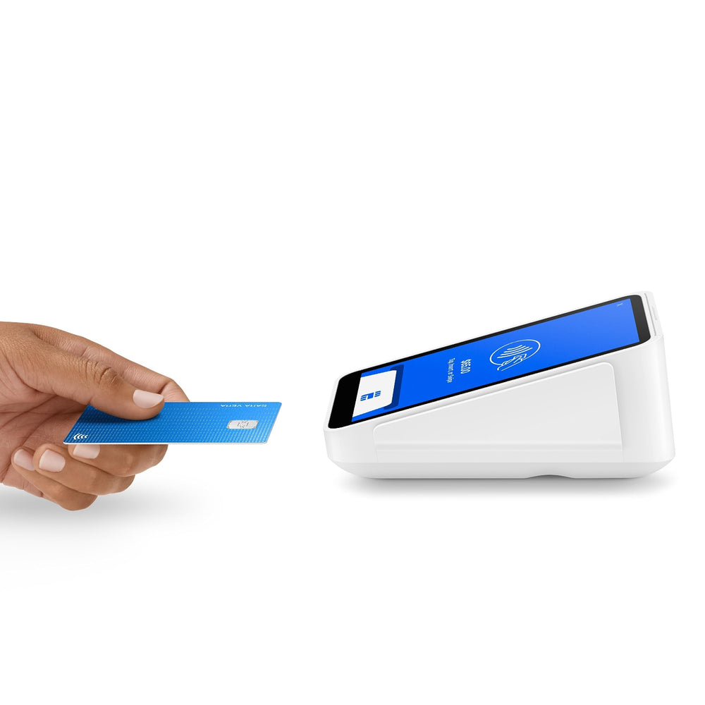Square close-up of printer slot and printed receipt for fast receipts