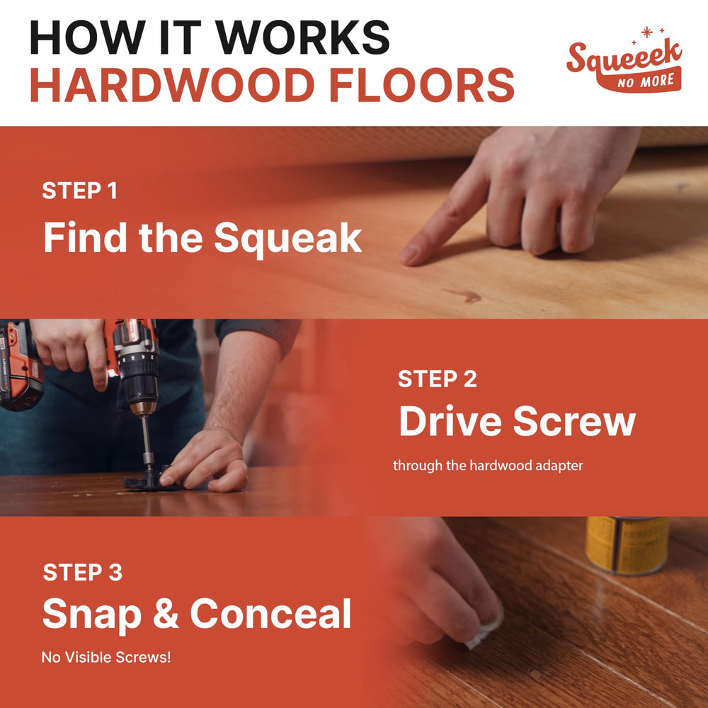 SQUEEEK NO MORE repairing hardwood stairs for quieter, safer steps